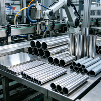 Integración de tuberías de acero inoxidable en líneas automatizadas de producción de bebidas.