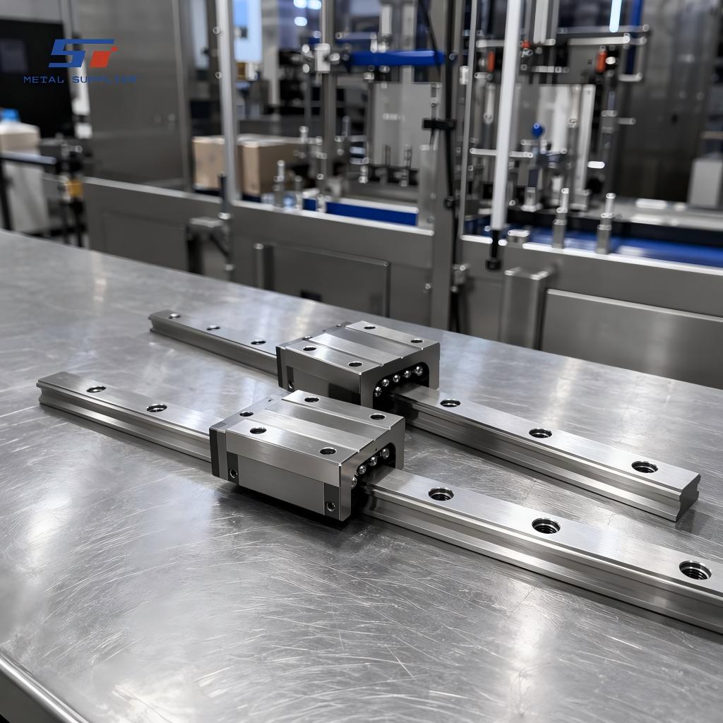 Fabricación a medida de rieles guía de acero inoxidable para transportadores de equipos de embalaje inteligentes.